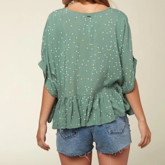 Nwt O'neill WYNDE DOT white and black boxy top - Picture 2 of 12